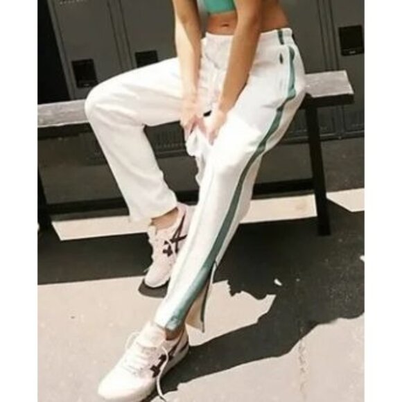 Free People Movement Sweatpants Womens XS White Green Right On Track Athletic - Picture 1 of 12